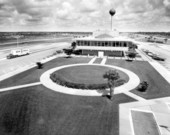 Exterior view of "Service Plaza #2," one of seven rest areas along the Sunshine State Parkway (Florida Turnpike) - West Palm Beach Region, Florida.