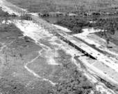 Aerial view of the St. Lucie Canal Bridge, Sunshine State Parkway (Florida Turnpike), under construction - Stuart, Florida.
