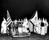 Ku Klux Klan members attending a rally