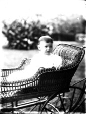 Edna Pearsall, about 1 year old, in baby carriage - Melrose, Florida