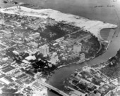 Aerial view of the Miami River and part of the city - Miami, Florida.