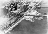 Aerial view of Biscayne Bay at Flagler Street - Miami, Florida.