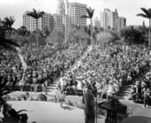 Dr. Francis E. Townsend speaking at Bayfront Park band shell - Miami, Florida.