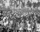 Crowds gathered for the groundbreaking of the Florida Sanitarium and Hospital - Orlando, Florida.