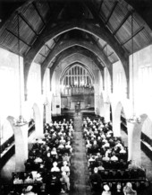 Interior view of a congregation filled church - Penney Farms, Florida