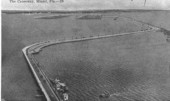 Aerial view of the causeway - Miami Beach, Florida.