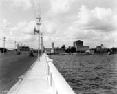 Looking down the county causeway - Miami Beach, Florida.