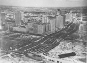 Aerial view of Biscayne Boulevard after the 1926 hurricane - Miami, Florida.