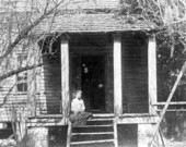 Ida Moore seated on the steps of Pinetucky Plantation house - Jefferson County, Florida