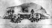 Architect's drawing of administration building - Davis Shores, Florida