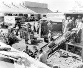 Bananas from Central America being transferred from ships to trucks - Miami, Florida