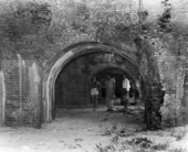 Visitors examining Fort Pickens - Santa Rosa Island, Florida.