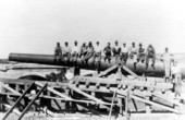12" B.L.R. on ramp en route to barge from Fort Pickens - Santa Rosa Island, Florida