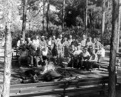 Visitors gathered around the camp fire at the Highlands Hammock State Park near Sebring, Florida.