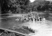 Swimmers at the Columbia County camp - Ichetucknee Springs, Florida.