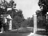 South gatehouse and entranceway of the Stephen Foster State Folk Culture Center - White Springs, Florida