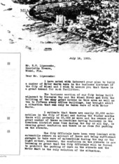 Letter to Mr. R.T. Lipscombe - Miami, Florida.