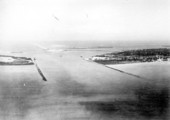Aerial view of a government cut channel - Miami Beach, Florida.