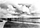 Storm clouds over the county causeway - Miami Beach, Florida.
