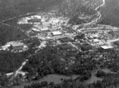 Aerial view of the UWF campus under construction - Pensacola, Florida.