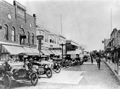 View along Clematis Street - West Palm Beach, Florida.