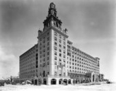 Roney Plaza Hotel after a hurricane - Miami Beach, Florida.