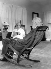 Supreme Court Chief Justice and Mrs. Glenn Terrell at their leisure in room - Tallahassee, Florida.