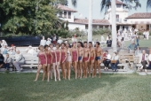 Water skiers on the shore at the Cypress Gardens - Winter Haven, Florida