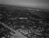 Aerial view overlooking a part of Jacksonville - Duval County, Florida.