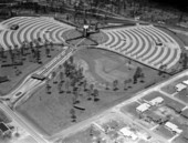 Aerial view of Loew's Normandy Twin Open-Air Theatre drive-in - Jacksonville, Florida.