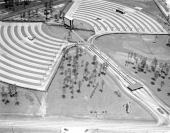 Aerial view showing Loew's Normandy Twin Open-Air Theatre drive-in - Jacksonville, Florida.