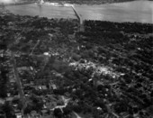 Aerial view looking over a part of the city - Jacksonville, Florida.