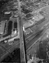 Aerial view overlooking Beaver Street near Robinson Avenue - Jacksonville, Florida.