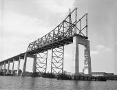 Close-up view showing construction of the John E. Mathews Bridge - Jacksonville, Florida.