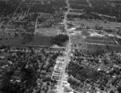 Aerial view looking along Main Street - Jacksonville, Florida.