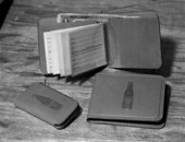 Embossed Royal Crown (RC) leather wallet made by Halvorford Kwikiprint - Jacksonville, Florida.