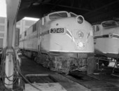 View of Seaboard Air Line Railroad Company diesel locomotive #3048 - Jacksonville, Florida