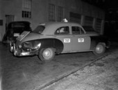 View showing collision damage to a taxi cab - Jacksonville, Florida.