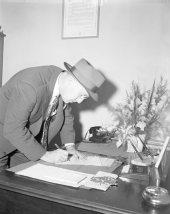 Governor Charley Johns in his Starke office