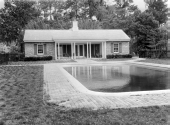 Pool and bathhouse behind Bull Headley's home