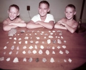 Kerce brothers with arrowheads and spear points