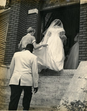 Delores Tookes entering the Bethel AME Church in Tallahassee for her marriage to Elihu McCoy.