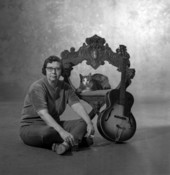 Portrait of historian Mary Lou Norwood with her cat "Sidney" - Tallahassee, Florida.