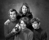 Portrait showing the children of Herschel Graves with their Siamese cat - Tallahassee, Florida.
