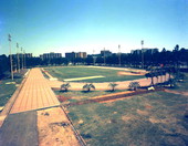 Looking north at FSU's Mike Long Track in Tallahassee, Florida.