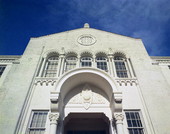 Close-up view of the Bloxham Building at 727 S. Calhoun St. in Tallahassee, Florida.