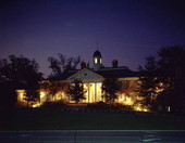Nighttime view of the Florida Bar building at 651 E. Jefferson St. in Tallahassee, Florida.