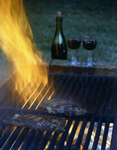 Steaks on a grill in Florida.