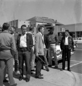 White civil rights protestors on Monroe St. in Tallahassee, Florida.