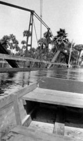 Flooded bridge in LaBelle, Florida.